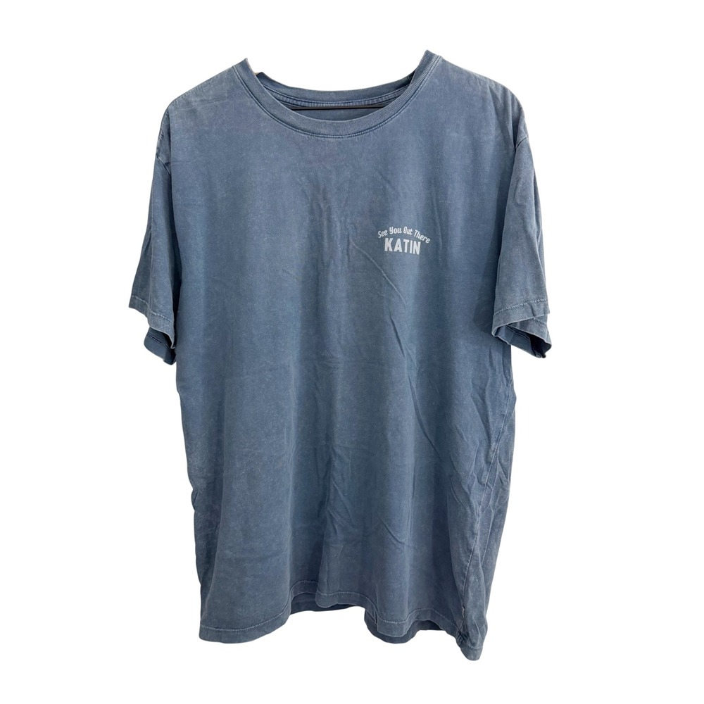 Katin Volcano Organic Cotton T-Shirt Washed Blue XL Surf Coastal Streetwear